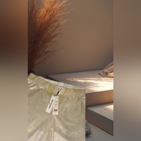 NWT Juicy Couture bling JUICY pants elastic stretch waist,white w/metallic pant - Picture 12 of 12